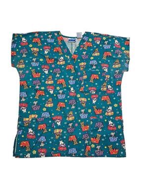 Scrub Top Puppy Dogs Medium